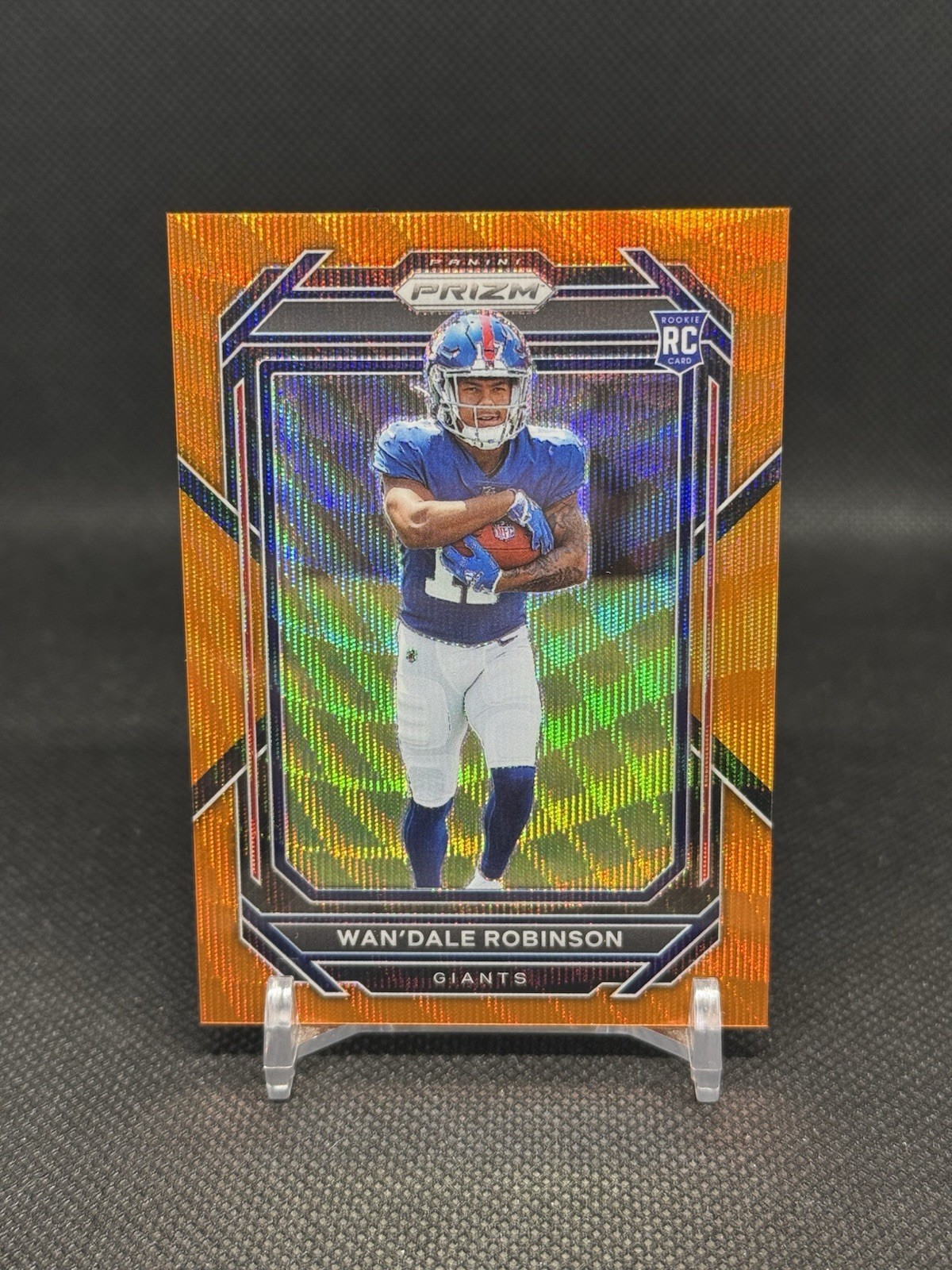 2022 Panini Prizm Wan'Dale Robinson #’d /60 Orange Wave Rookie RC Giants No. 315