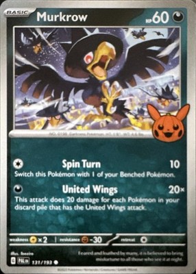 Murkrow 131/193 Common Trick or Trade BOOster 2023 Pokemon Near Mint
