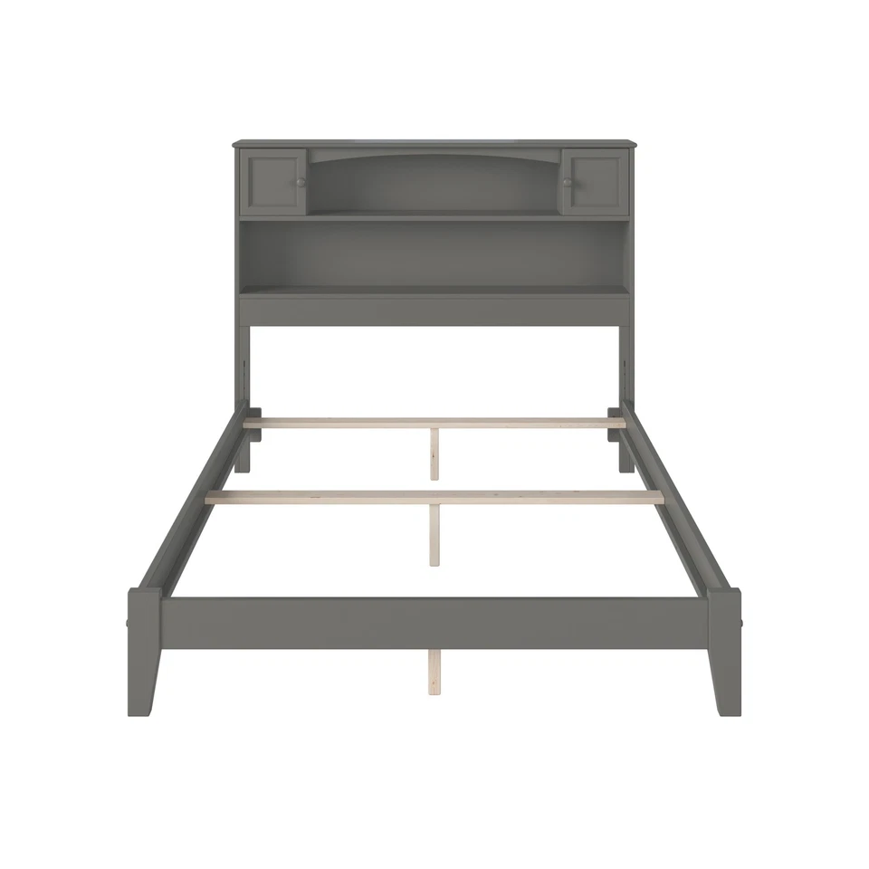 AFI Newport Librería Completa Madera Maciza Panel Cama con Cargador USB en Gris Foto 3 de 4