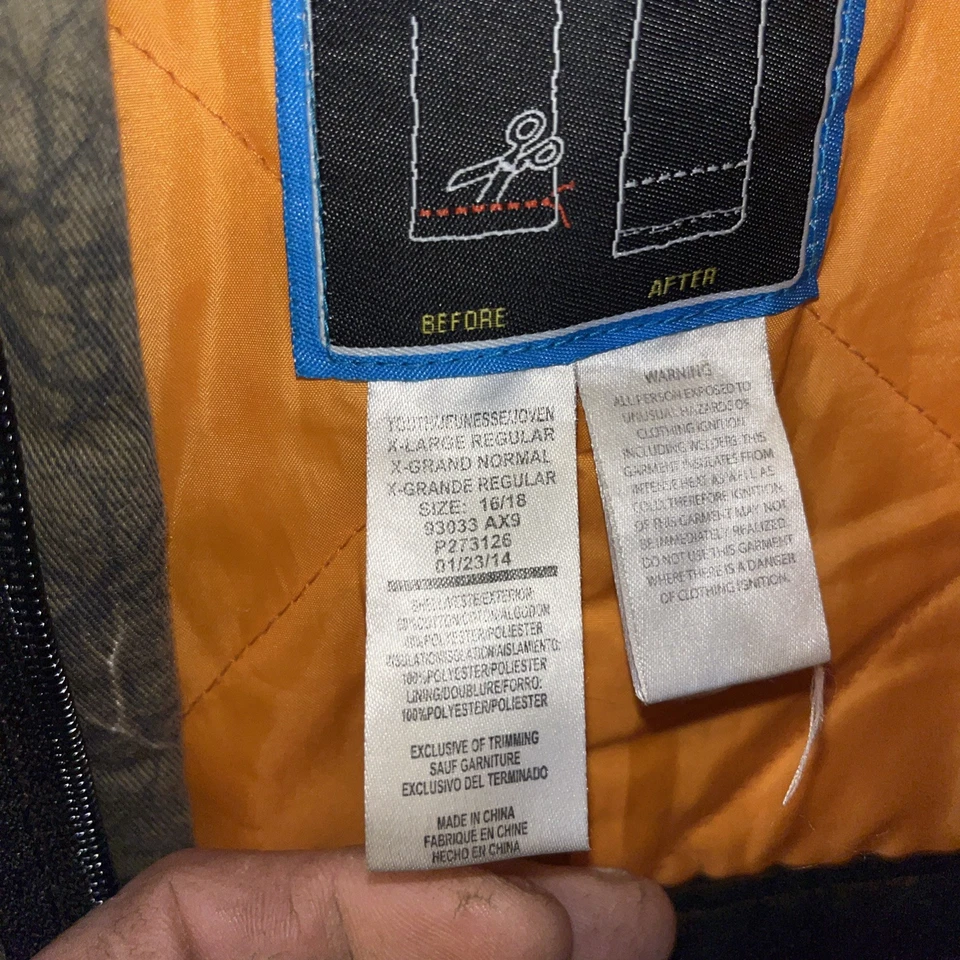 Walls Camo Overalls Kids Grow System XL 16-18 Outdoor Hunting Realtree Camo - Image 4 of 4