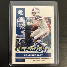 Cole Beasley Signed IP Auto 2021 Panini Chronicles #12 Bills Card