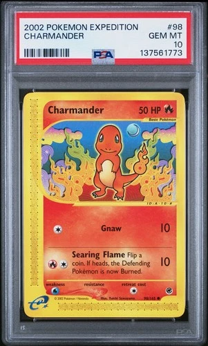 2002 POKEMON EXPEDITION #98 CHARMANDER PSA 10