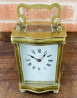 Antique French Carriage Clock Jewel 8 Day Movement Gilt Brass Serpentine Doucine