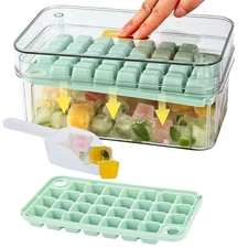 Yoove 2-Pack Ice Cube Tray with Lid & Bin – 60 Cubes, Easy Release, BPA-Free