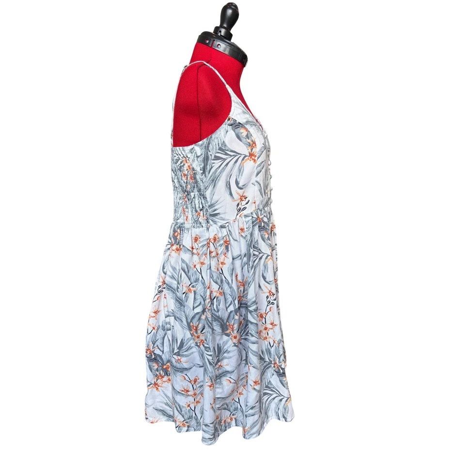 Vestido Rip Curl S Blanco Floral Estampado Tropical Informal Solero Coqueta Vacaciones Foto 4 de 4