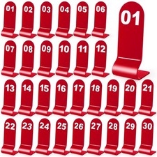1-30 Table Numbers Red, Restaurant Acrylic Order Numbers, Double Sided Table ...