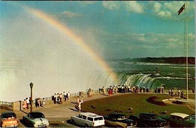 Crest of Horseshoe Falls with Rainbow - Niagara Falls - Canada Postcard 