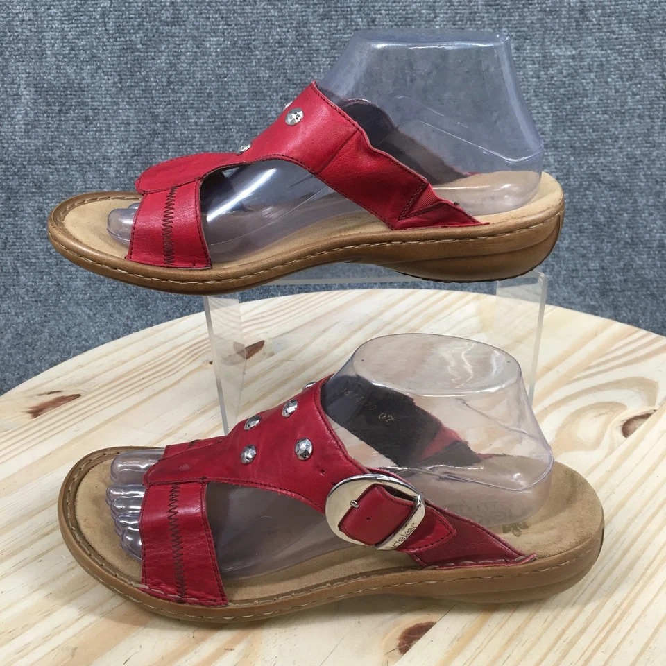 Sandalias Rieker Antiestrés Mujer 40 Deslizables Rojas Sin Cordones Punta Abierta Cómodas Informales Foto 2 de 4