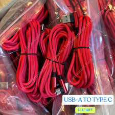 90 Degree Fast Charge USB-C to USB-A Cable Type C Charger Cord L Quick Charging