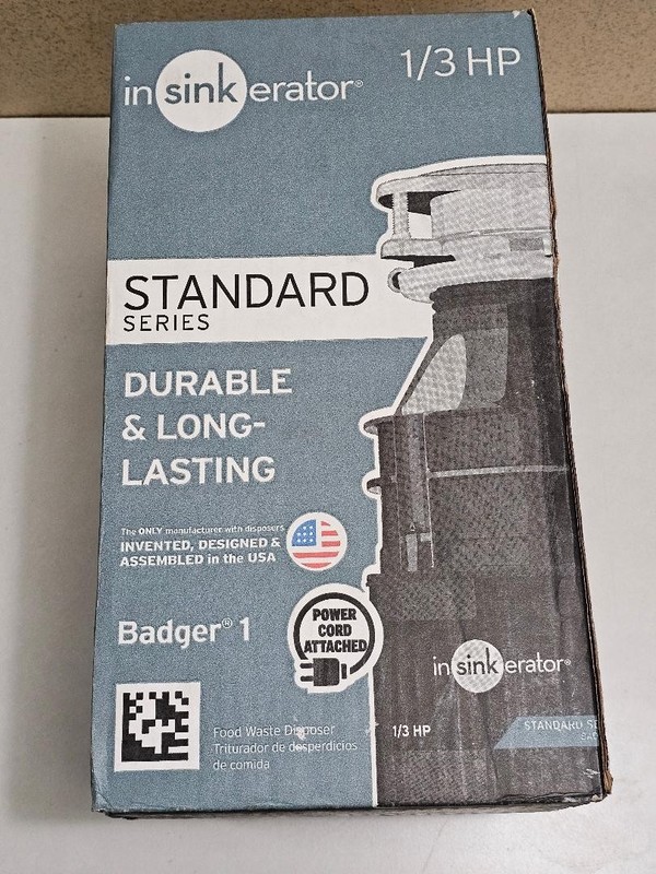 Badger 1, InSinkErator Garbage Disposal Standard Series, 1/3 HP Continuous Feed