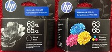 Jan 2028: Black HP 63XL/65XL  Standard Tri-color 63/65 Original Ink Cartridges