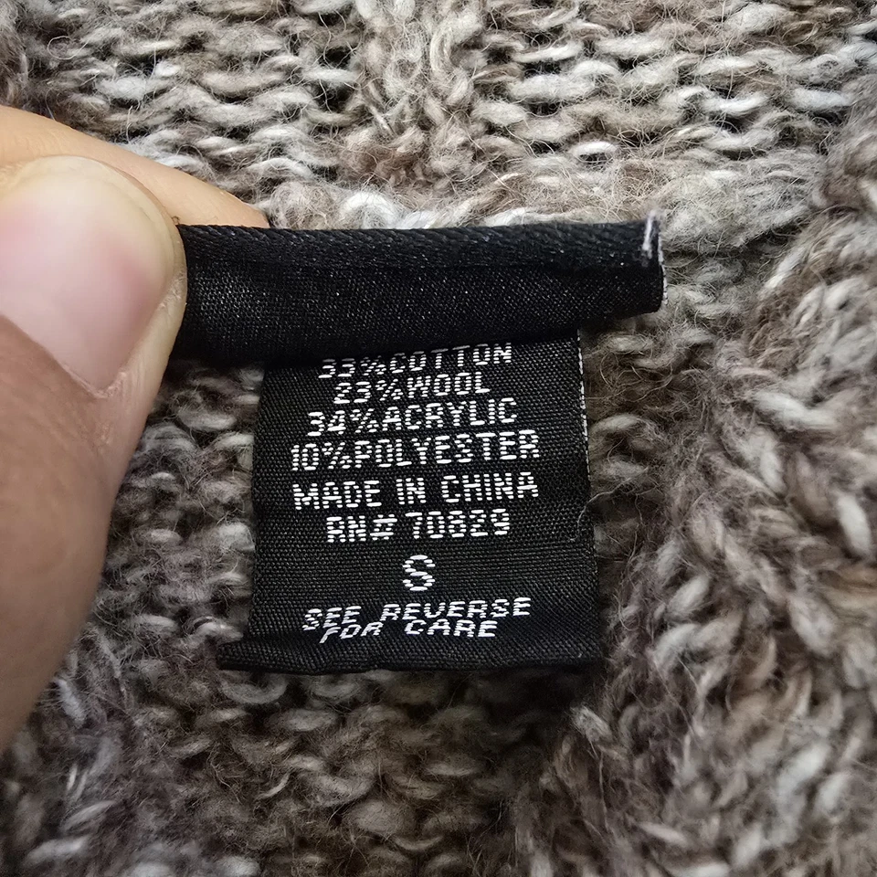 Suéter Rue21 Con Capucha Calce Pequeño XS Marrón Claro Y2k Mujer Años 2000 Vintage Escote en V Foto 3 de 4