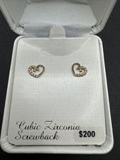 14k Gold Heart Stud Earrings New in Box