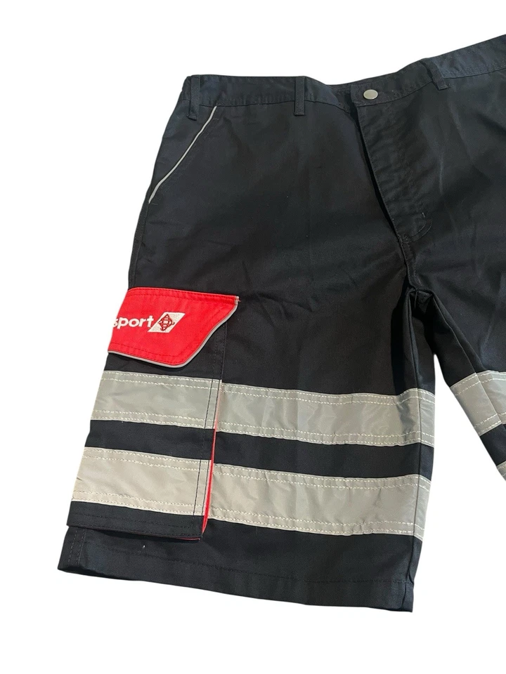 Swissport Hi-Vis Cargo Work Shorts Size L 36 Waist Black Reflective Safety NEW - Image 2 of 4