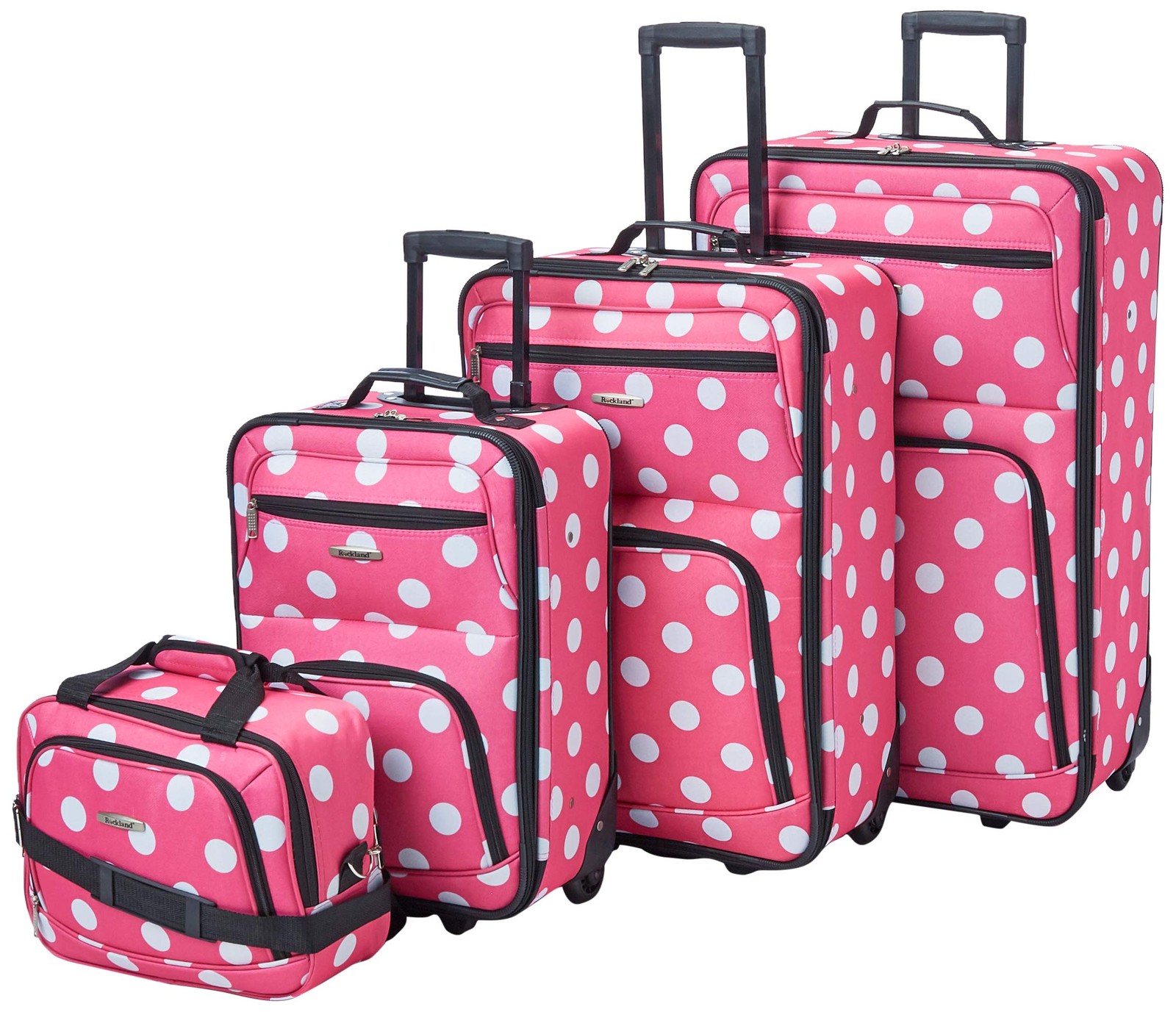 Set, Expandable, Lightweight, Pink Dots, 4-pie...