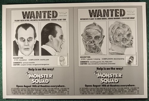 MONSTER SQUAD ORIGINAL THEATRICAL ADVANCE US ONE SHEET