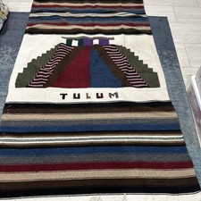 Authentic Large Handwoven Mexican Blanket -boho Southwest-Durable Serape-80 x52