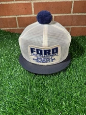 VTG 70-80’s Ford Tractor Hat K-Brand K-Products Rare SnapBack Small Bill Pom Pom