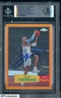 Allen Iverson Signed 2007-08 Topps Chrome Orange Variation Refractor BAS AUTO
