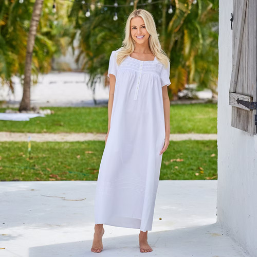 ADR White Cotton Nightgowns for Women, Vintage Victorian Nightgown, Nightgowns - Bild 2 von 7