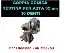 Coppia Conica Decespugliatore OleoMac 746 750 753  10 denti - asta Ø 32mm