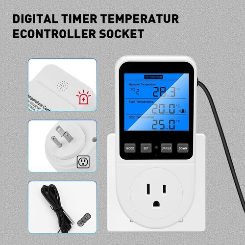 Plug in Digital Thermostat Temperature Controller Electric Digital Thermostat - Picture 10 of 13