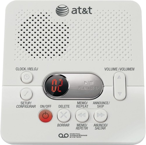 Cyfrowy system sekretarki AT&T ze znaczkiem czasu i dnia biały - Zdjęcie 6 z 6