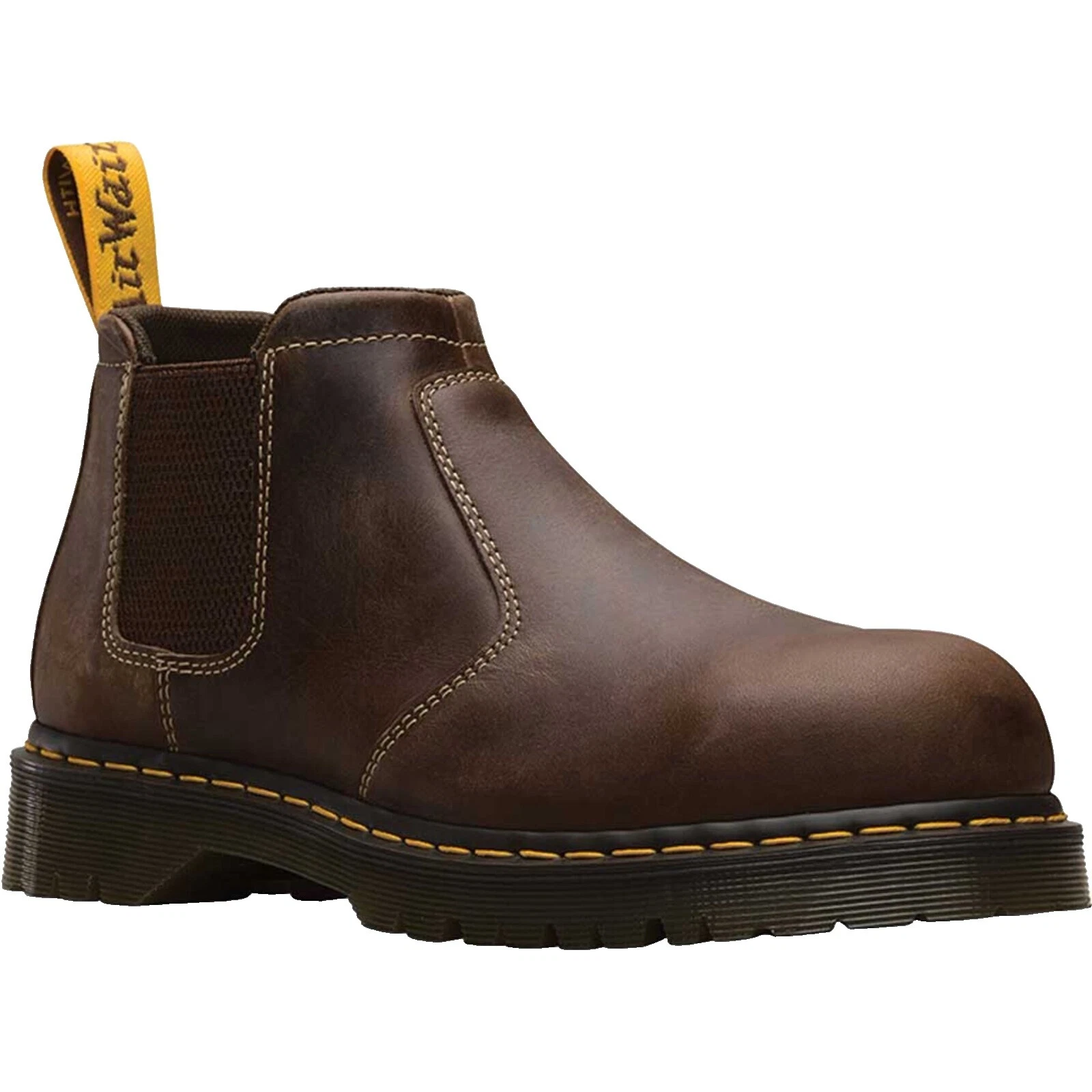 Botas para hombre Dr. Martens marrones superiores de cuero