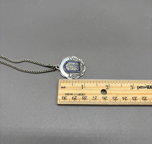 Colgante Medalla Premio Lengua Española Plata de Ley Años 30 Esmalte 11g - Imagen 5 de 9