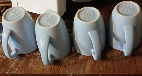 CORELLE Coordinate Stoneware Pure White coffee Cups Mugs set of 4 *CLEAN/VINTAGE