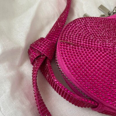Zara Rhinestone Heart Shaped Bag Pink USED Mint Condition