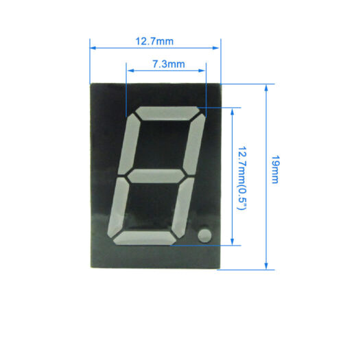 100 x LED Ziffernanzeige blau 7 Segment 0,5" gemeinsame Kathode digitale Röhre Großhandel - Bild 8 von 8