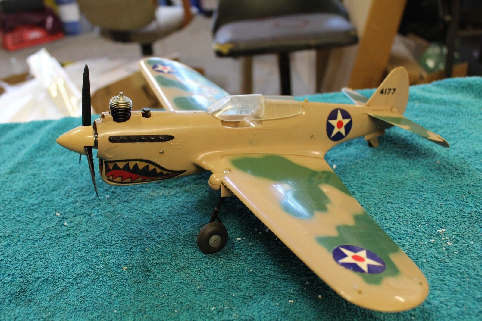 Cox Thimble Drome, Vintage P-40 Warhawk, Control Line Plane