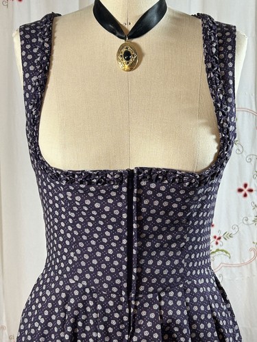Ocktoberfest Dirndl Long Dress Cotton sz 40 US 4/6 Hemara Originals Navy & White - Picture 5 of 10