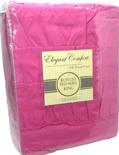 Elegant Comfort ~King ~Ruffled Bed Skirt ~PINK ~78" x 80" × 15" ~See Description