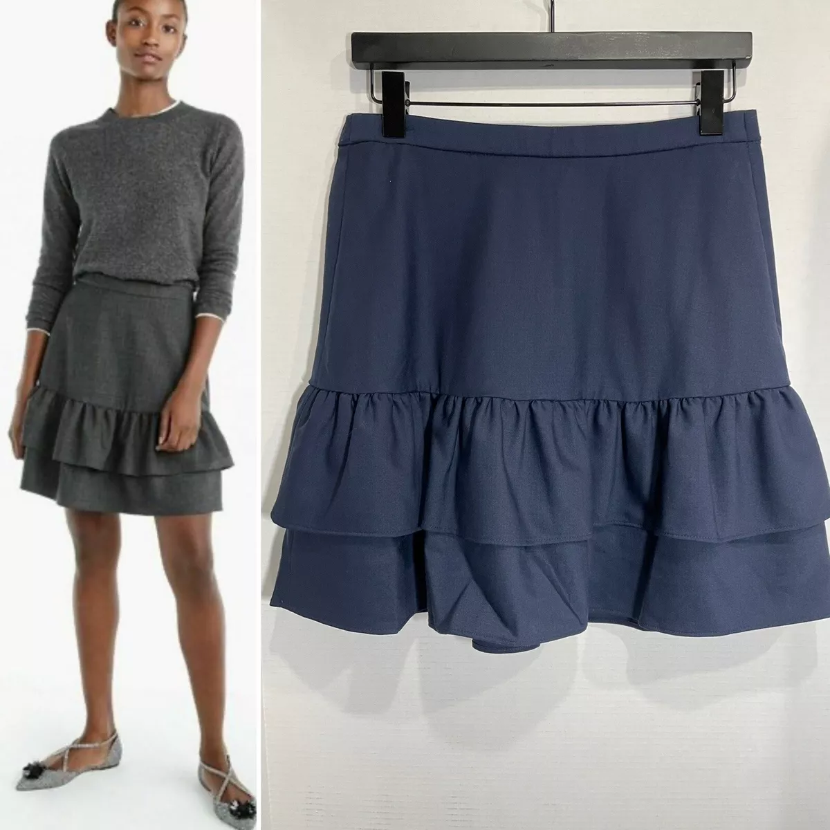 J crew wool 2025 skirt navy
