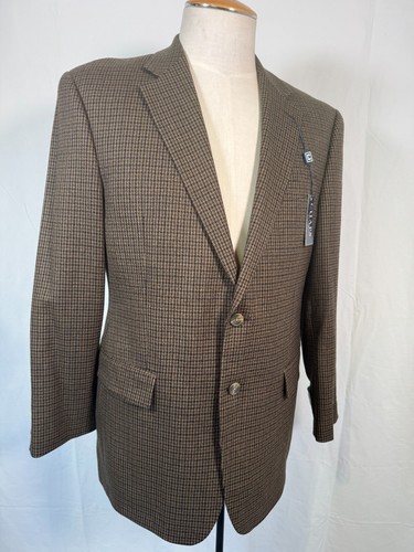 $255 Chaps Ralph Lauren Blazer Sports Jacket Herringbone Check Lambswool Sz 40R - Picture 3 of 21