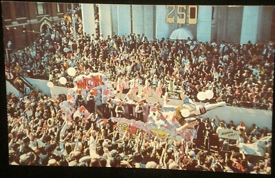 Mardi Gras 1960 City Hall Postcard New Orleans La Parade Float