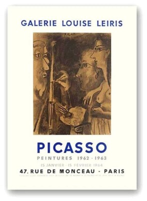 Original Pablo Picasso Paris Art Exhibition Poster The Painter And His Model 1