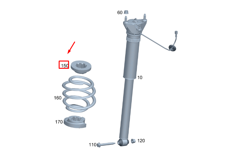 MERCEDES-BENZ GLA H247 Einsatz für oberen Federhalter hinten A2473250284