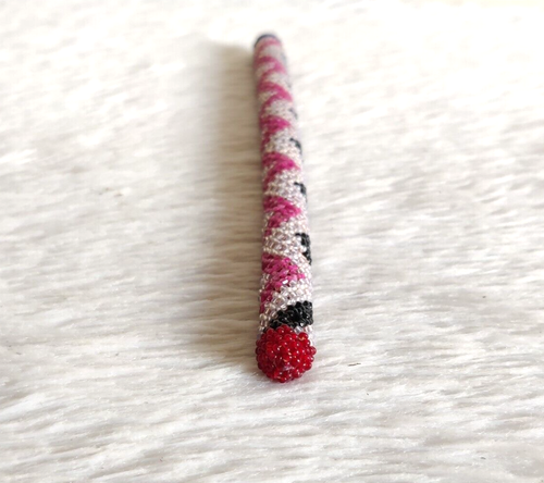 Vintage Primitive Handmade Beautiful Beads Work Decorative Wooden Stick WN163 - Picture 6 of 7