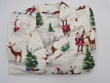 Pottery Barn Adult Santa Flannel Pajama 2-Piece Set Christmas Holiday XS 9295