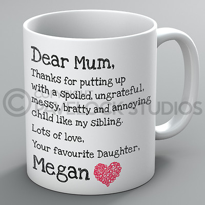 Liebe Mama Liebe deine Lieblingstochter Tasse Becher Name Mama Muttertag Mama Sie
