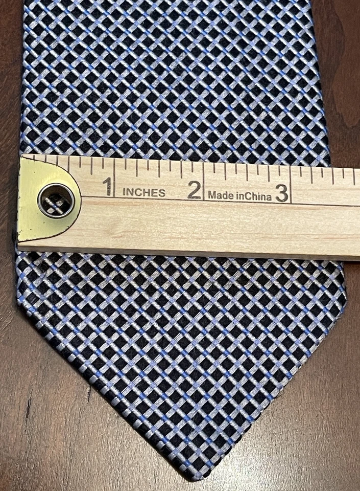 Corbata Banana Republic negra gris azul 100 % seda para hombre hecha en Estados Unidos Foto 4 de 4