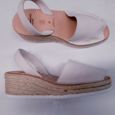 Abarca menorquina de diseño con cuña tacon sandalia talla 41 zapato mujer  avarca | eBay