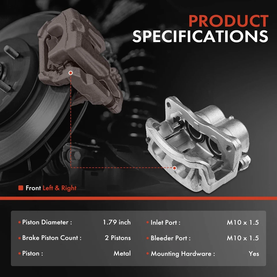2x New Disc Brake Caliper w/ Bracket for Mazda CX-7 2007-2012 Front Left & Right - Image 2 of 4
