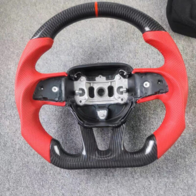 Carbon Fiber Red Leather for Dodge Charger/Challenger SXT/GT/RT Steering Wheel