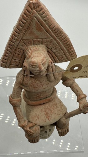 Mexico Clay Aztec Warrior on skull house blessing "for protection" one of a kind - Picture 6 of 16