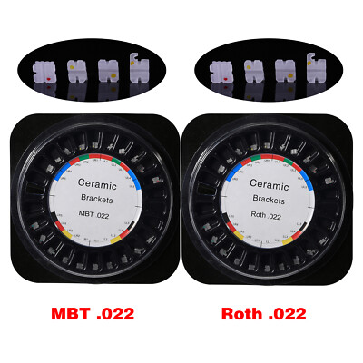 20 Stück Keramikbrackets Roth/MBT .022 Slot mit Haken 3-4-5 Dental