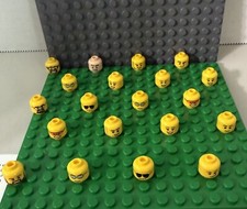 Lot of 20 Lego Minifigures Yellow Heads Smiles Frowns Grins Beards Sunglasses